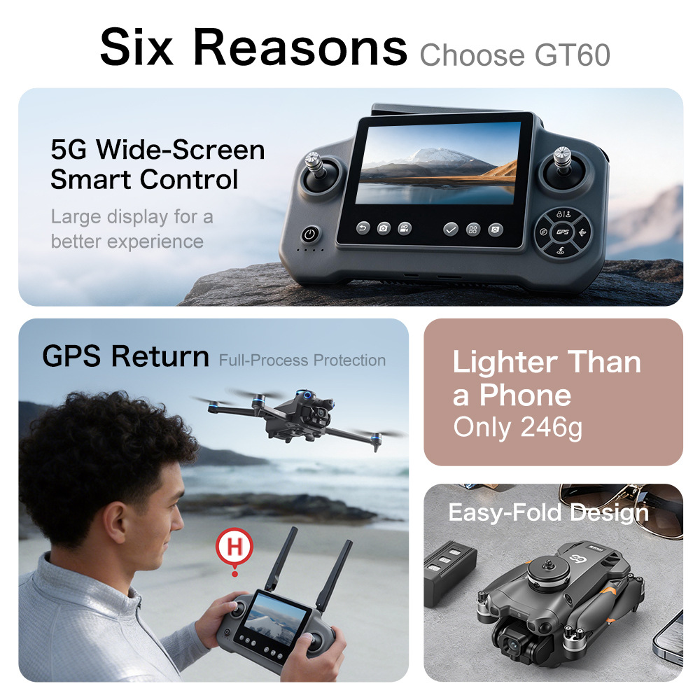 Nuovo Drone GPS GT60 con Fotog - Drone Multispectral recensione e prezzo